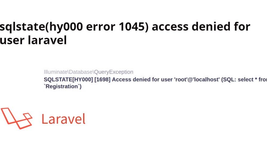 sqlstate(hy000 error 1045) access denied for user laravel