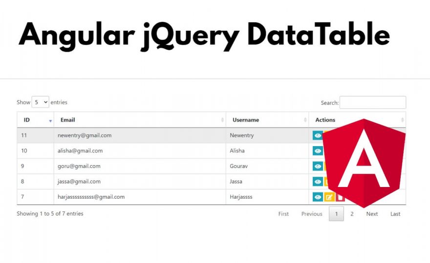 jQuery DataTables in Angular 17