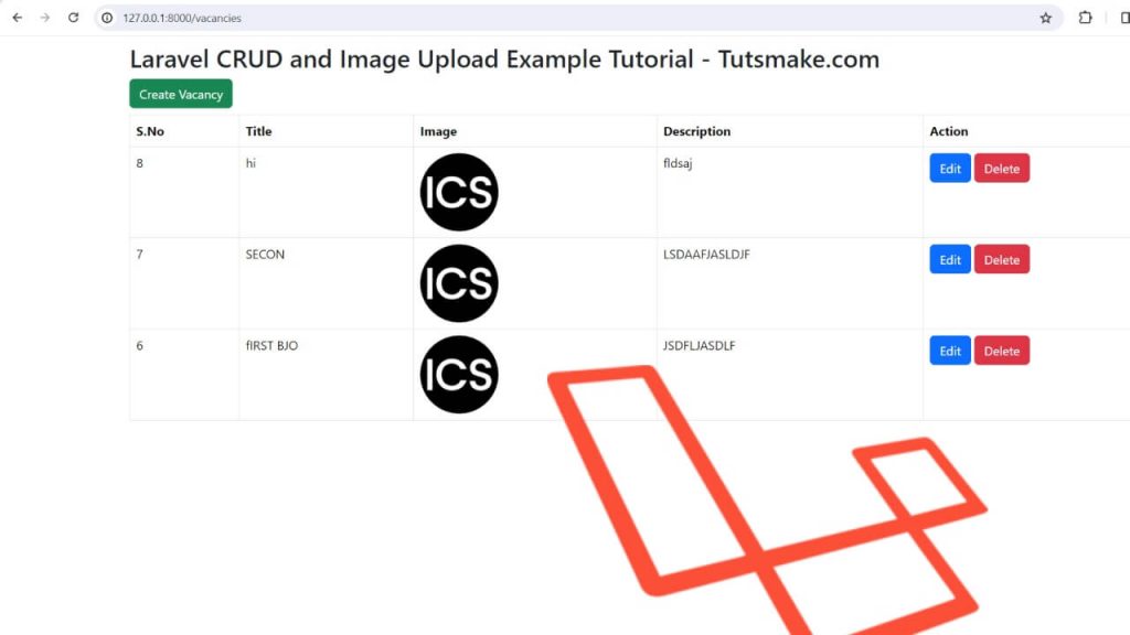 Laravel 11 CRUD and Image Upload Tutorial Example