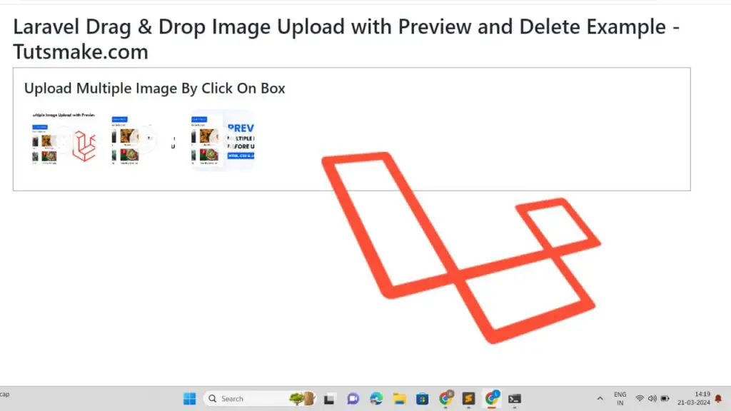 Drag and Drop Upload Image File in Laravel 11